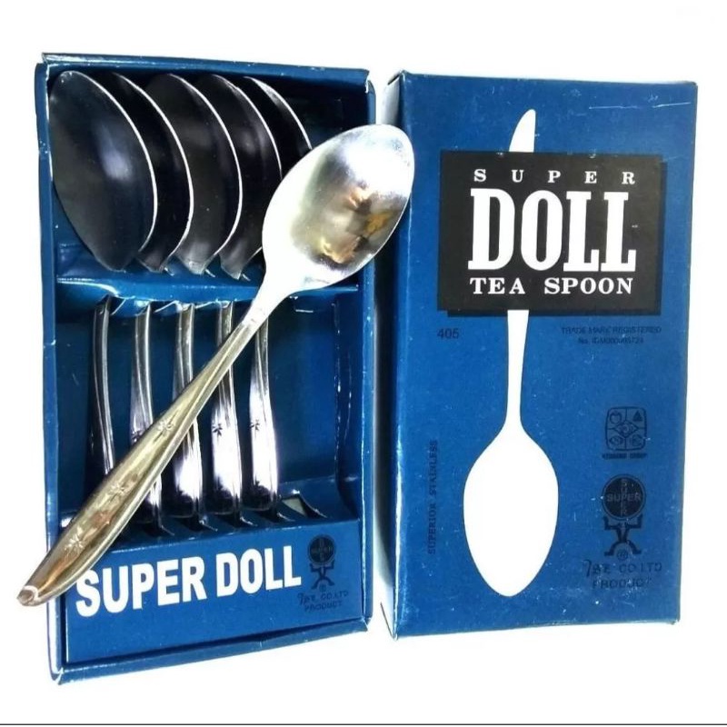 Sendok teh SUPER DOLL 405 KIG tea spoon  isi 6 pcs asli original