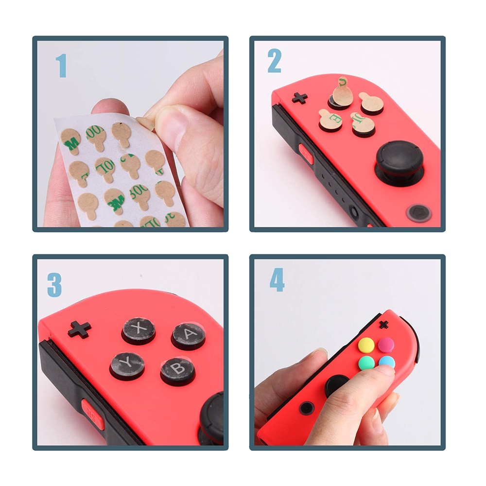 10 Pcs Cover Pelindung Tombol Kontroler Joy-Con Nintendo Switch OLED / Switch Motif Telapak Kaki