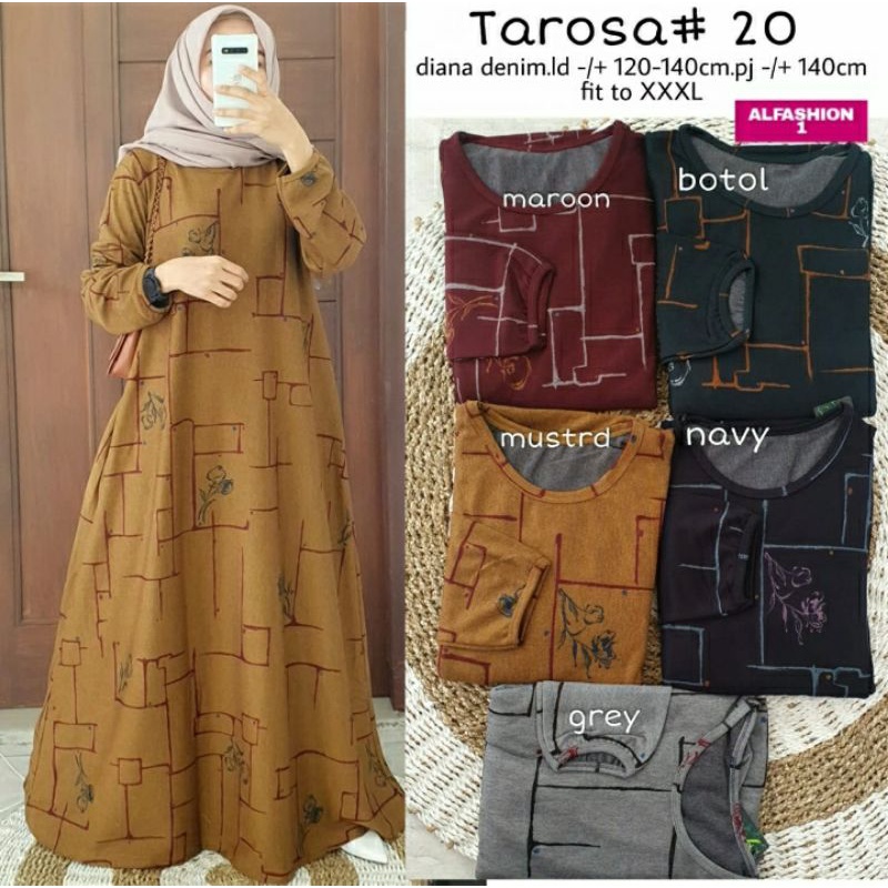 GAMIS TAROSA #20 - LD 120 - 140 GAMIS JUMBO MUAT SAMPAI BB 100KG - DREES MUSLIM JUMBO TERBARU