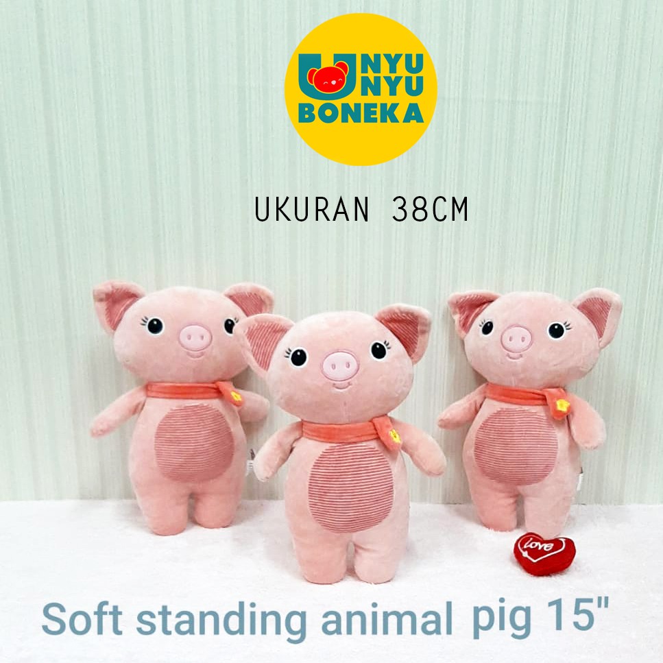 Boneka Pig Babi Animal 30cm import souvenir