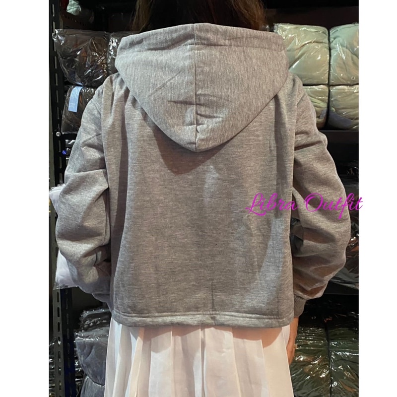 Sweater Hoodie crop wanita atasan Wanita Jacket hodie Crope Wanita Crop Korean Style by Libra