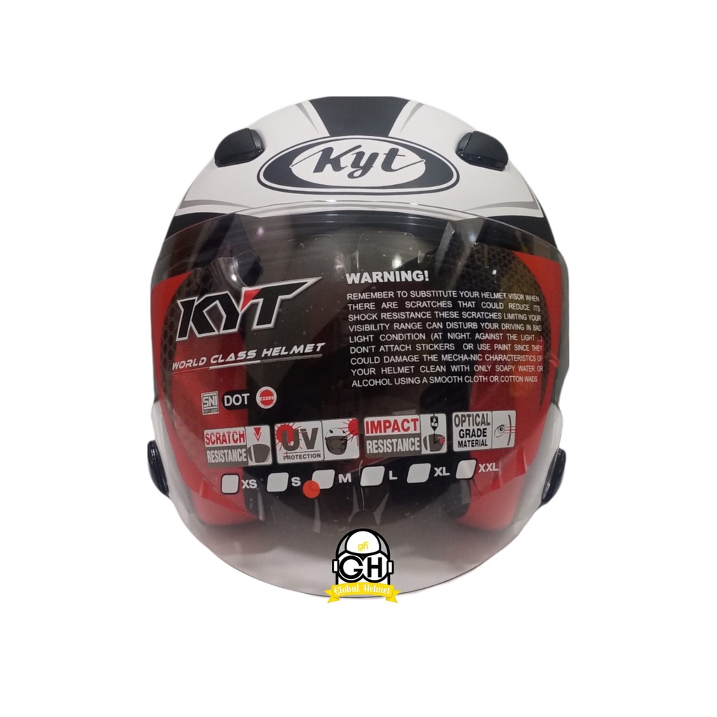 HELM HALF FACE KYT DJ MARU KYT DJMARU MOTIF #17 MATT BLACK RED FLUO