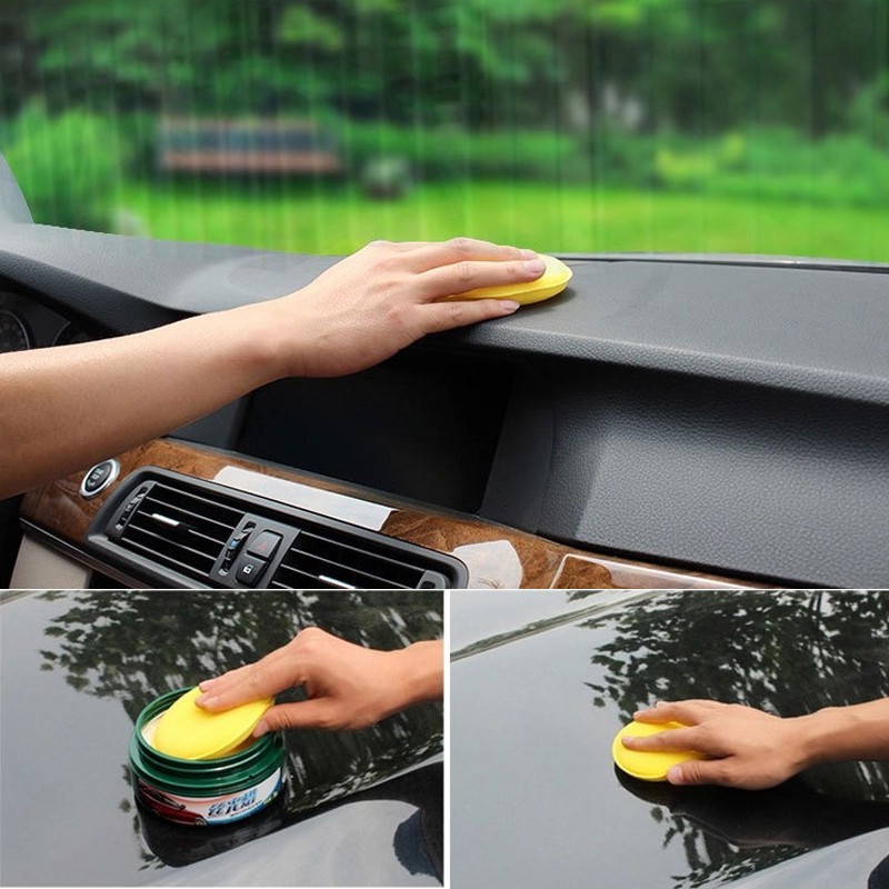 1 pcs Mobil Kuning Foam Waxing Pads Aplikator Polandia Kendaraan Spons.