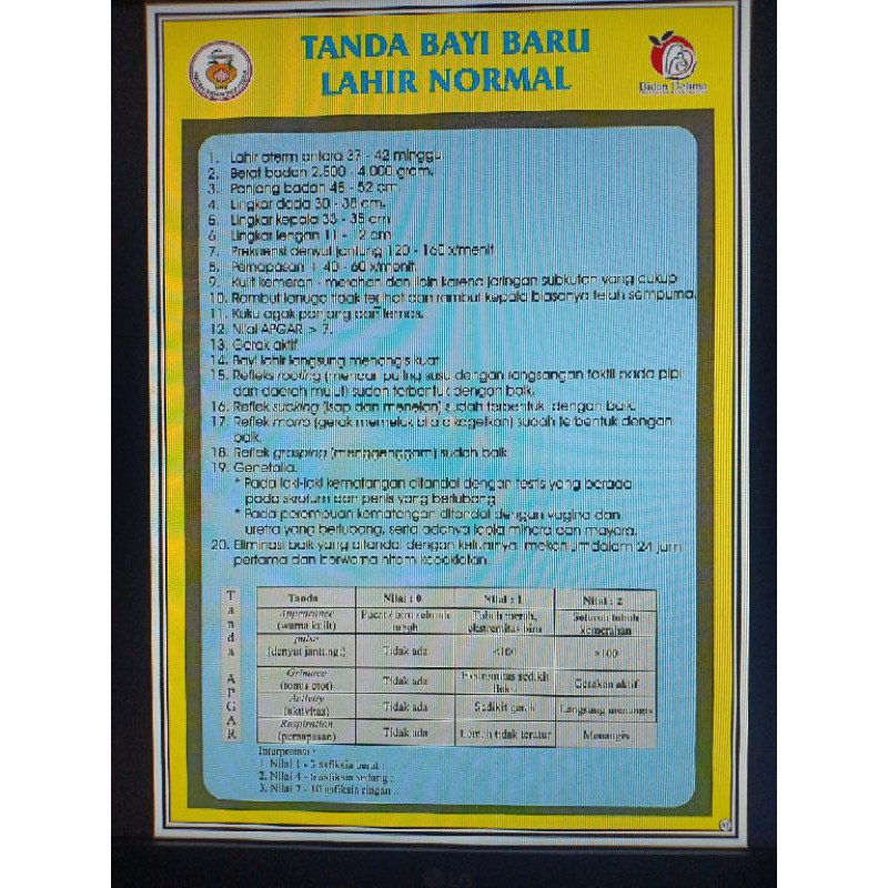 

POSTER TANDA BAYI BARU LAHIR NORMAL (NO 42)
