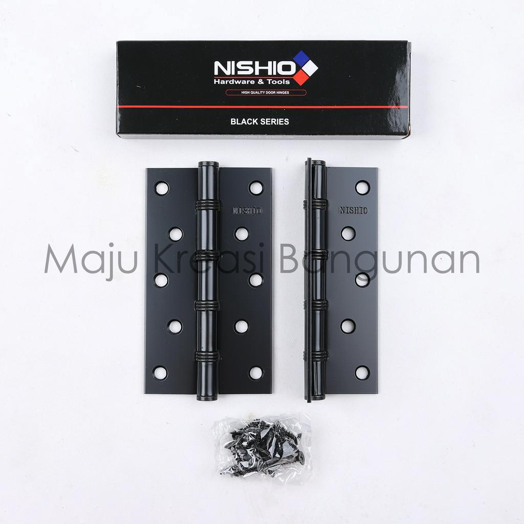 Engsel Tebal Hitam Ukuran 5 Inch NISHIO Besi Pintu Jendela 5Inch 5Inci 5&quot; Inci 5In