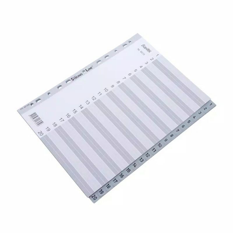 

Bantex PP Pembatas Binder Divider A4 20 Lembar Index Numeric