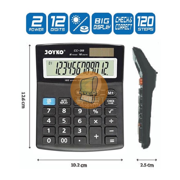 

Kalkulator Calculator 12 Digit Check Correct Dual Power JOYKO CC-39
