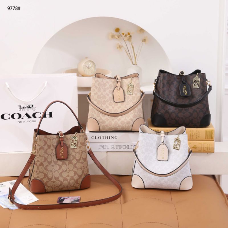 COACH Signature Top  Handle Bucket Bag