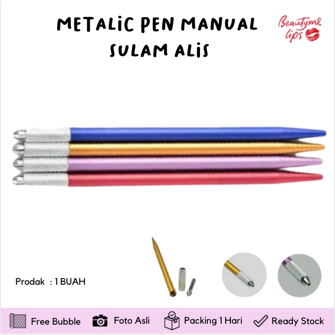 METALIC PEN MANUAL SULAM ALIS / eyebrow embodiery / pulpen sulam latihan murah