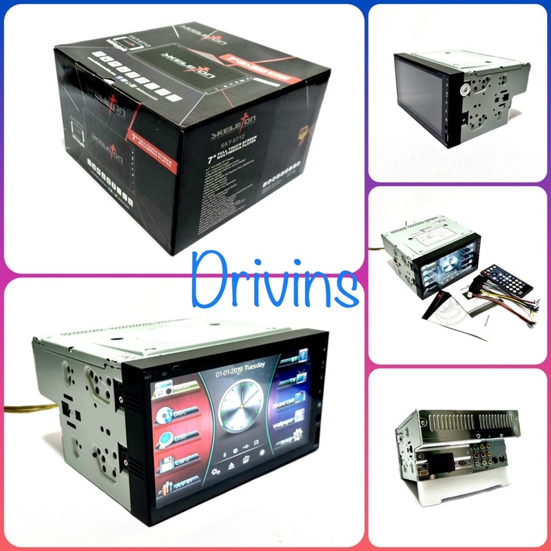 TV MOBIL HEADUNIT DOUBLE DIN MP5 DECKLESS DVD / VCD SKELETON SKT-6712 7” INCH MIRRORLINK UNIVERSAL