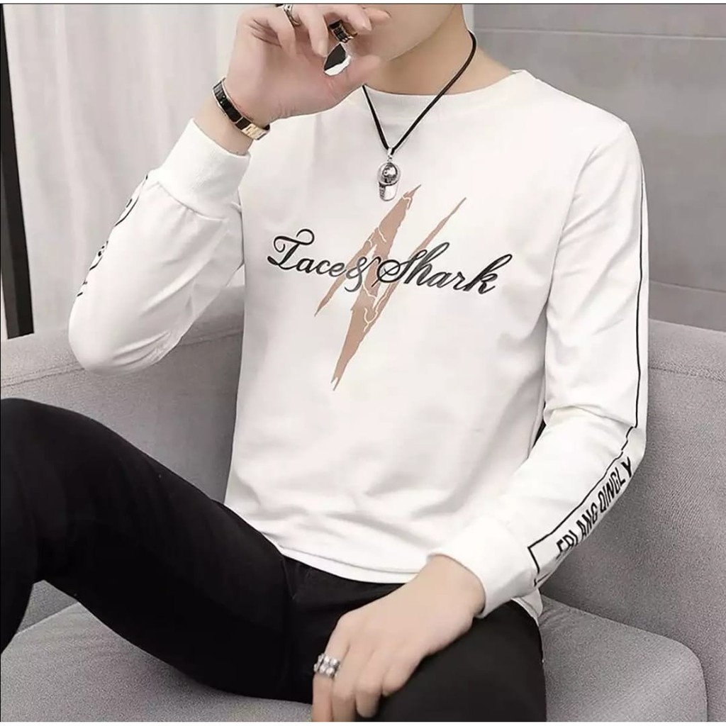 KAOS PRIA LENGAN PANJANG LACE BAJU PRIA LENGAN PANJANG BAHAN BABYTERRY
