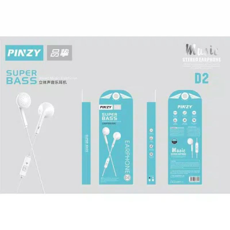 Headset Super Bass Pinzy D2 - Eaphone Music Streo Pinzy D2