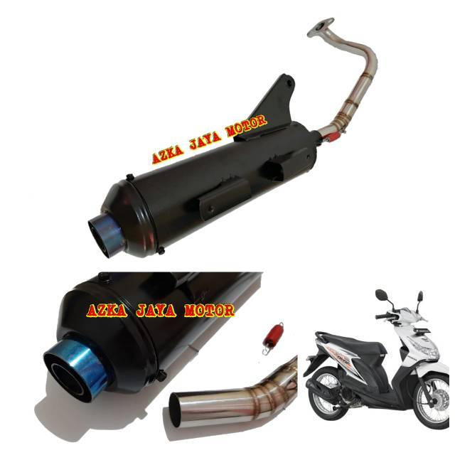 knalpot Racing bobokan model standar kepala pisah untuk BEAT lama karbu  knalpot tsukigi beat