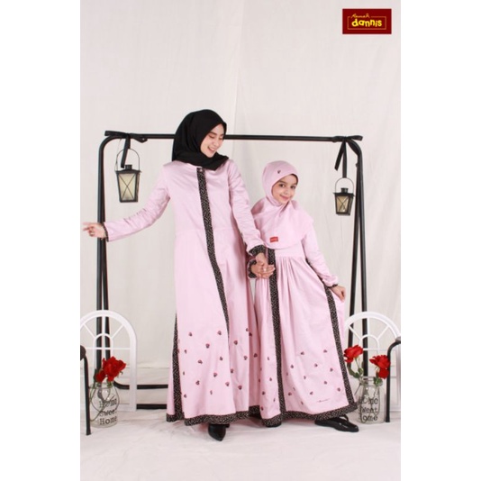 Gamis Dannis D Tulip Sarimbit Pink