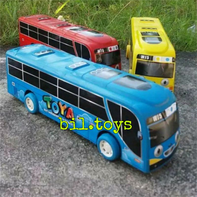 WJS 159 mainan anak edukasi bus toya ukuran sedang / mobil toya harga satuan pull back