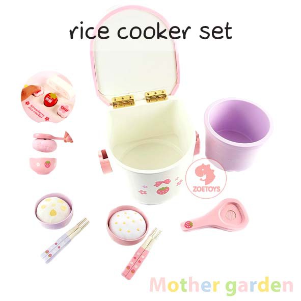 Zoetoys Rice Cooker Set | Kitchen Food Cookware Mainan Masak Masakan Anak Kayu | Pretend Play Wooden Toys | Cari kado Natal