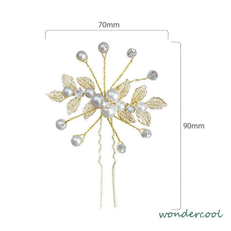 Wedding Bridal Vintage Pearl Flower Crystal Hair Pin Bridesmaid Clips Side Comb -Won