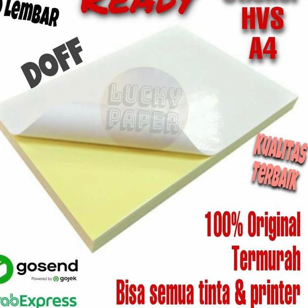 

Wow Murah><-812 Kertas Stiker HVS A4 - isi 100 lbr / Kertas Stiker / Sticker HVS Doff