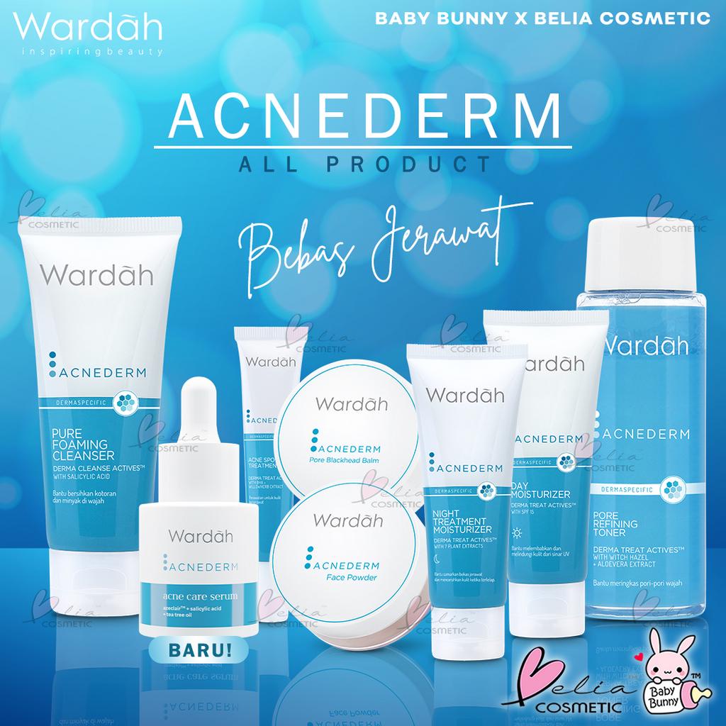 ❤ BELIA ❤ Wardah Acnederm Series Cleanser Toner Day Night Cream Acne Pore Blackhead Gel Face Powder