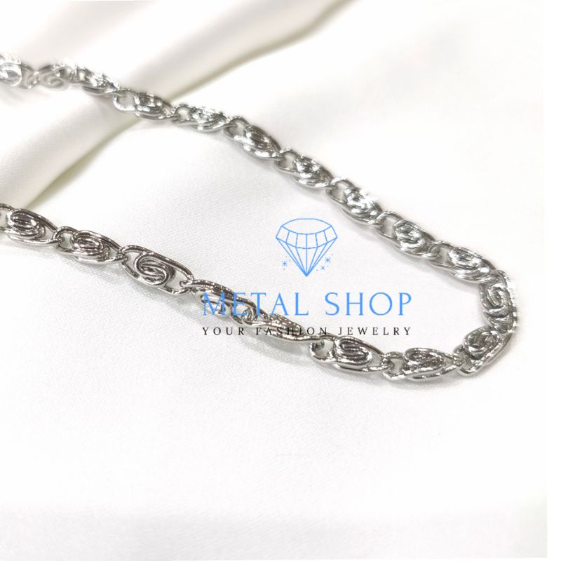 Kalung Titanium Pria Wanita Model Clip Anti Karat Stainles Steel Panjang 45cm