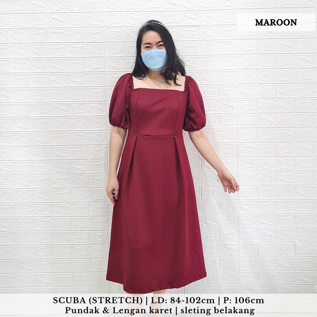 4178 eve square neck sabrina midi dress natal