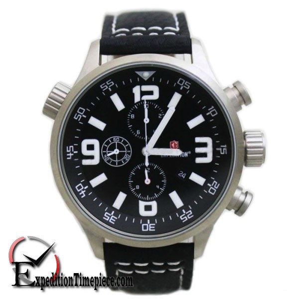 Jam Tangan Expedition E 6318 M Silver Black White