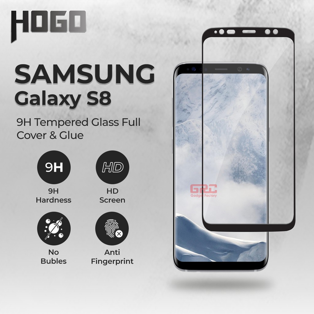 Tempered Glass SAMSUNG Galaxy S8 HOGO Full Cover Anti Gores Kaca