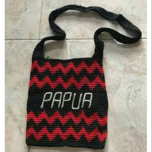 

Tas noken papua zig zag merah