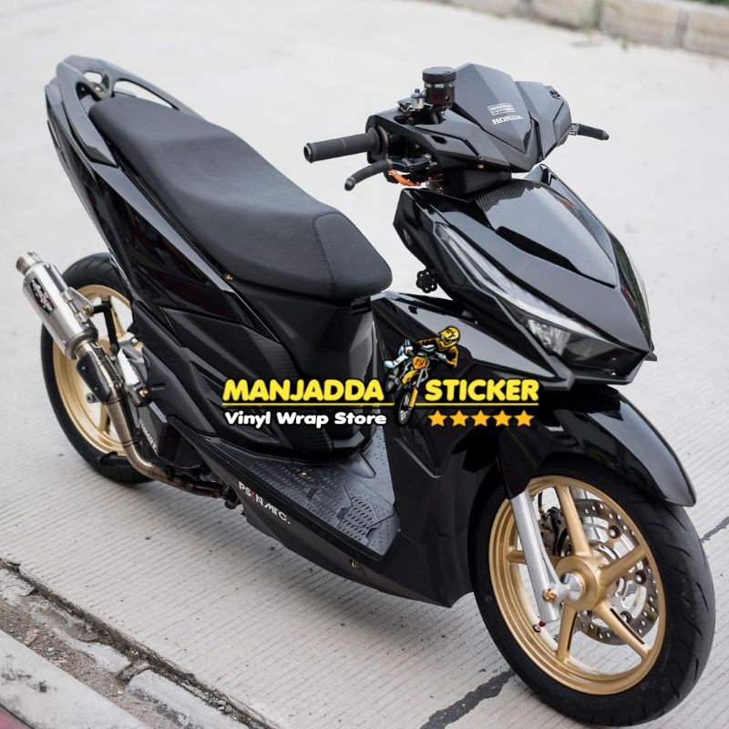 Stiker Skotlet Motor Hitam Gloss Kualitas Super Premium