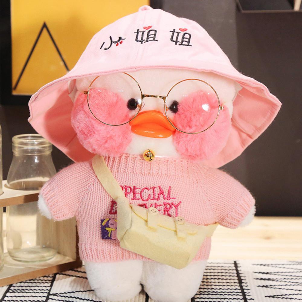 Timekey Mainan Boneka Stuffed Plush Bebek LaLafanfan 30cm Untuk Hadiah Natalulang Tahun Anak V6Y5