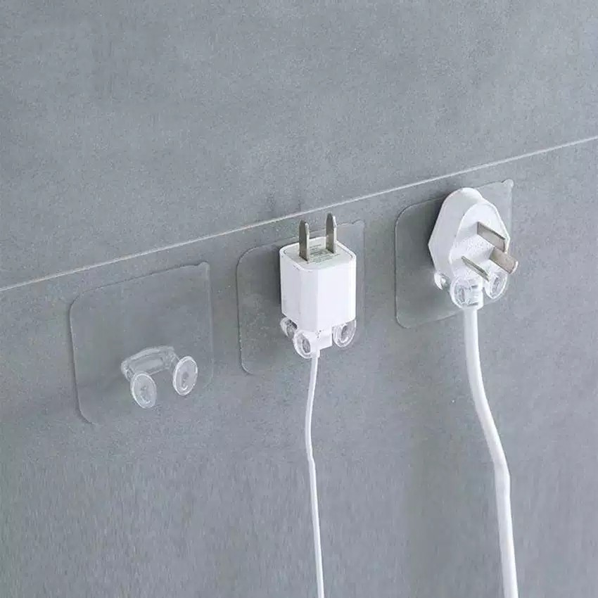 Gantungan Colokan Kepala Steker Listrik / Transparan Power Plug Hook / Hook Steker Gantungan Colokan