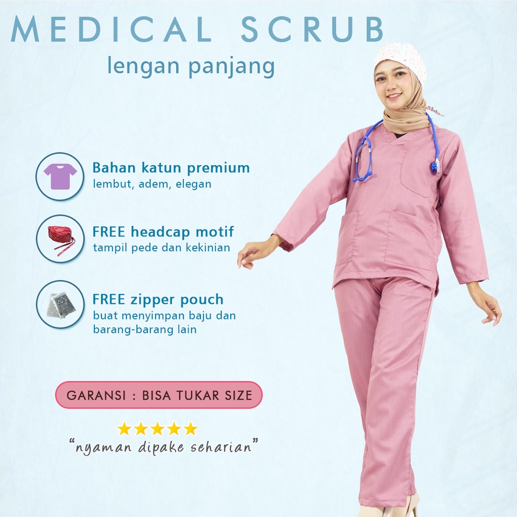 Jual Baju Ok Lengan Panjang Seragam Jaga Oka Scrub Medis Scrb Dokter