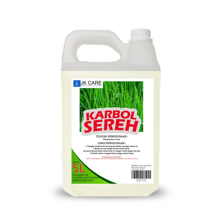 JKCARE Karbol  Sereh  Pembersih Lantai Antibacterial Wangi 5 Liter