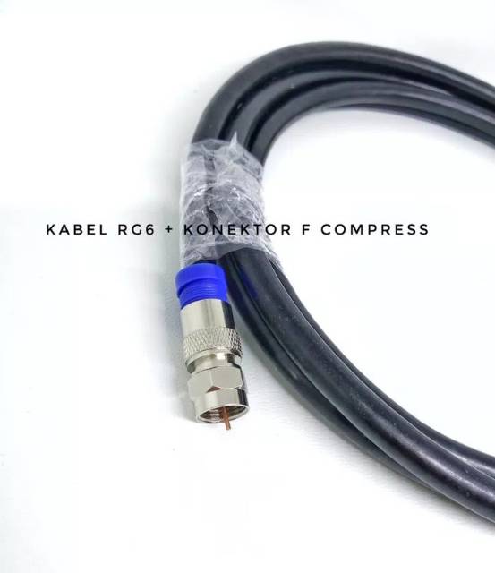 Kabel RG6 Belden sudah dipasang konektor F compress 1Meter