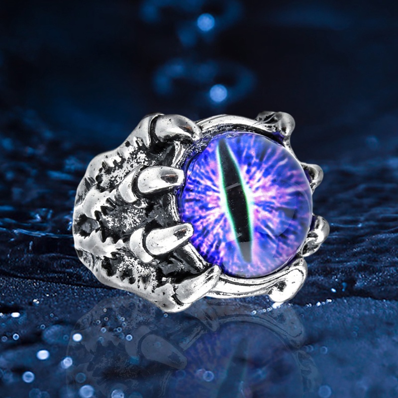 Cincin Desain Evil Eye Gaya Punk Untuk Pria Dan Wanita