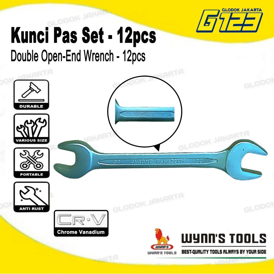 Kunci Pas Set 12pcs CRV Wynns W0139B