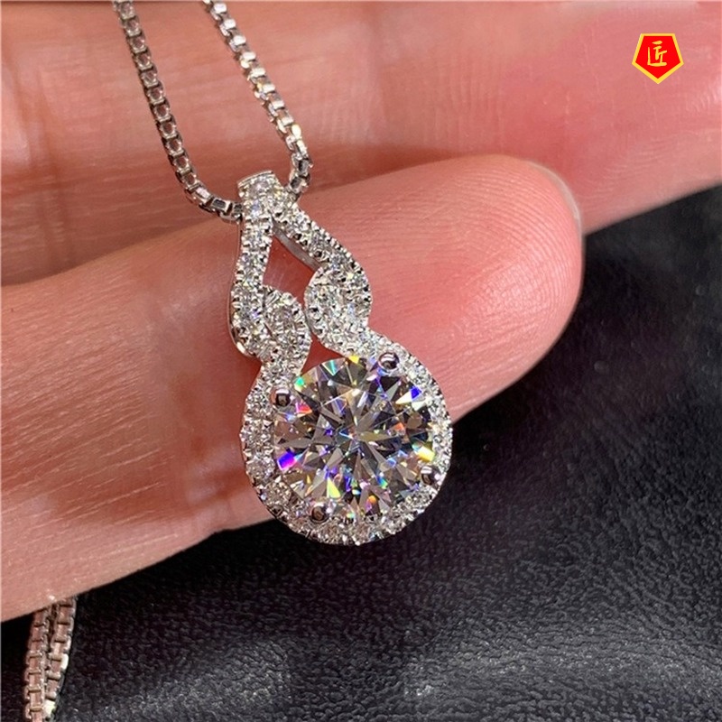 [Ready Stock]Moissanite Pendant Women's Classic Fashion Gourd Necklace