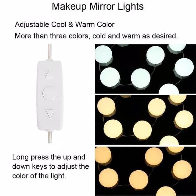 Vanity Mirror Led Light 10 bulb Warm Light Lampu Cermin Rias Led BERKAH