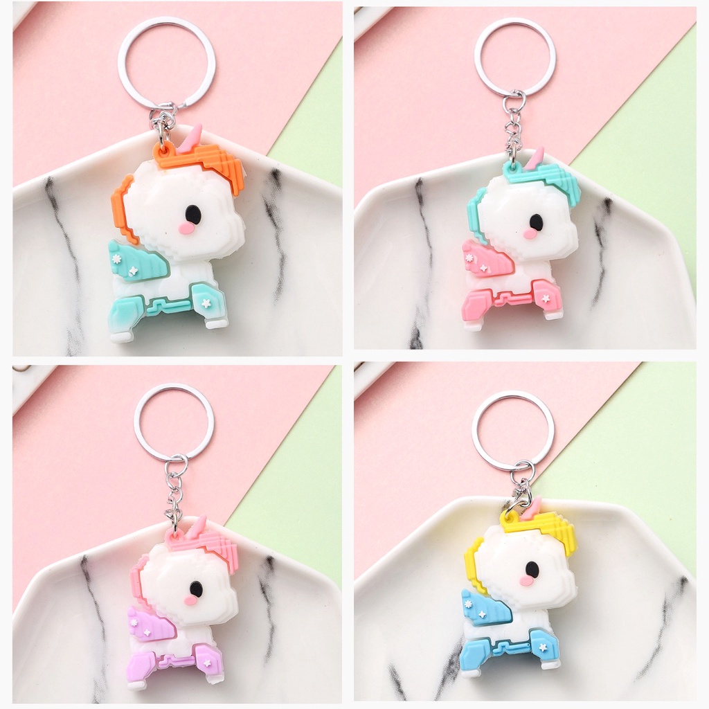 GANTUNGAN KUNCI UNICORN LEGO // Ganci Karakter Unicorn Lego Unik Lucu | Gantungan tas | Bag Charm | Souvenir Murah | Keychain | COD