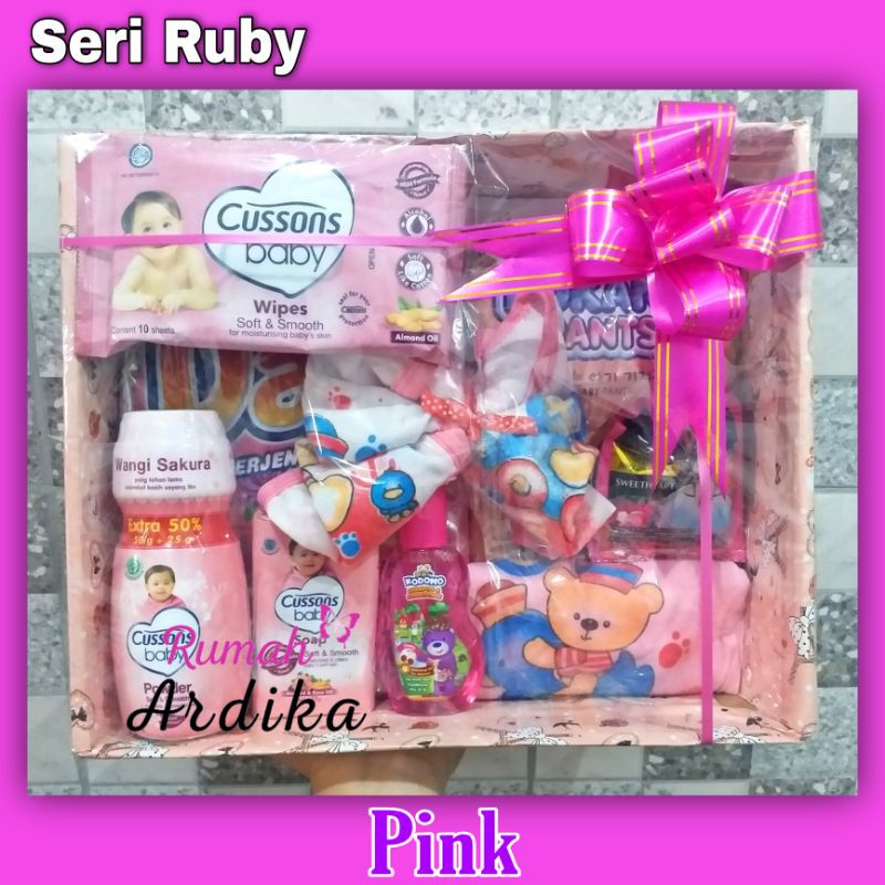 Kado bayi lahiran parcel bayi parsel bayi baby gift set ukuran 28x23x8 cm box isi8-4