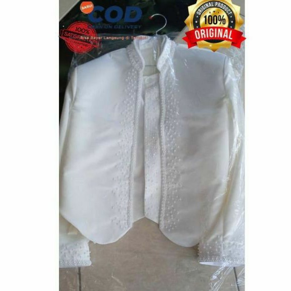 Jas beskap  pengantin Jawa solo hewes putih  Payet elegan  Jas beskap  pengantin Jawa solo hewes putih  Payet elegan