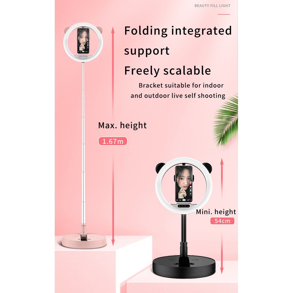 MAI Appearance G2 - Selfie Ring Fill Light LED with Foldable Stand - 12 inch with 128 LED Beads