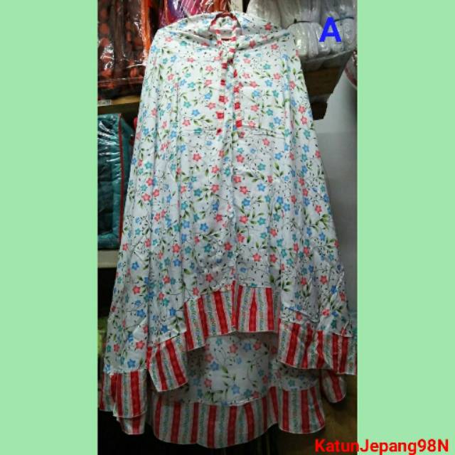 Mukena (Atas Bawah) Katun Jepang Bunga Bunga