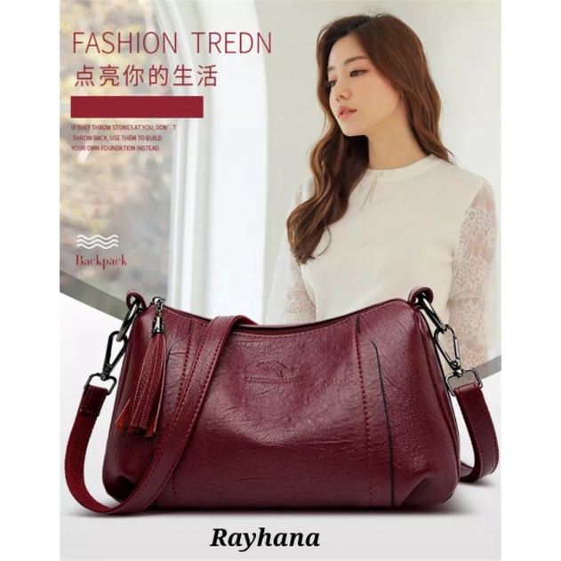 Rayhana - Tas Selempang Wanita Novera Tas Slempang Import Murah Semi Korea Remaja Terbaru Tofu Bag Sling Bag Tas Grosir Wanita Kuliah Kulit
