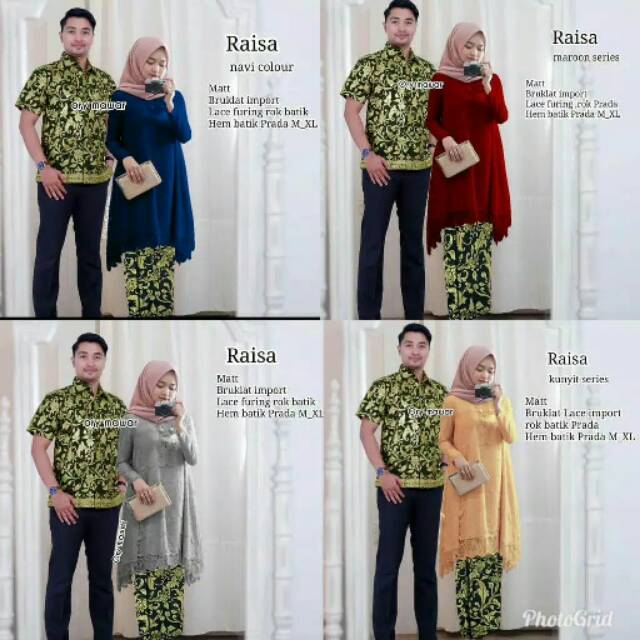Batik Couple RAISA Brokat Gamis Sarimbitan Baju Pesta