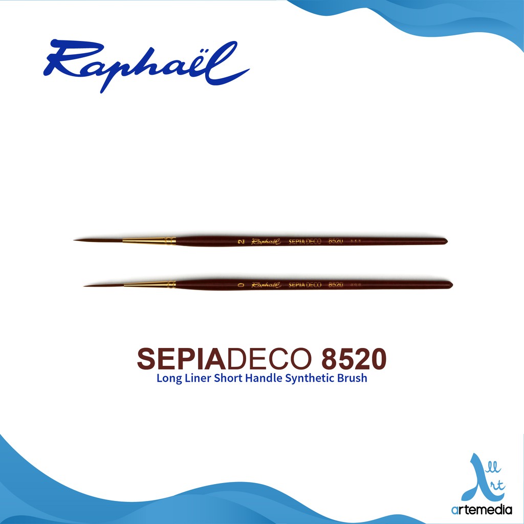 

Raphael 8520 Long Liner Sepia Deco Synthetic Brush Short Handle