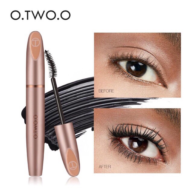 O.TWO.O Maskara 3D Silk Fiber Eyelash Waterproof / Bulu Mata Panjang Warna Hitam