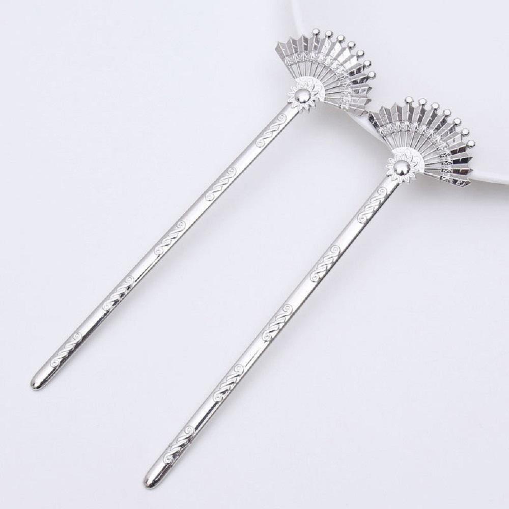 Rebuy Hair Stick Fashion Hiasan Kepala Berbentuk Kipas Logam Emas Emas