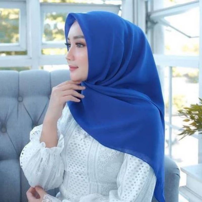 HIJAB SEGI EMPAT POLOS/JILBAB SEGI EMPAT/KERUDUNG BELLA SQUARE/KHIMAR BELLA POLLYCOTTON PREMIUM /110X110CM-Birel