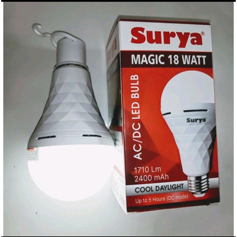 lampu emergency led SURYA MAGIC 9 - 12 - 18 WATT - lampu darurat 2 fungsi rechargeable